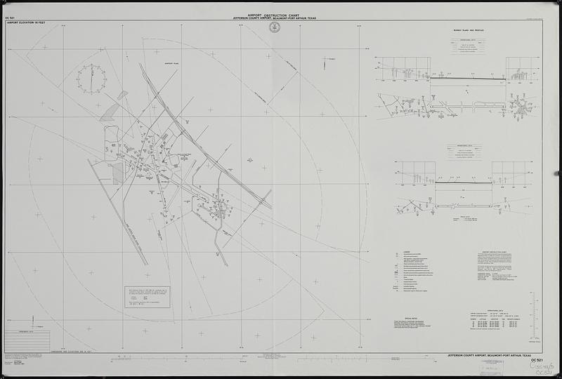 Airport obstruction chart, OC 521, Jefferson County Airport, Beaumont-Port Arthur, Texas