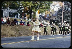 Drum major leading the Oakmont Regional High School Band in the bicentennial parade