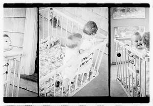 Two children in a playpen
