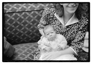 Unidentified baby, possibly in a christening gown