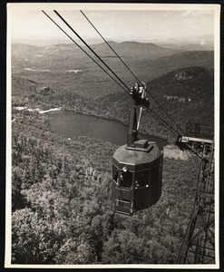Aerial Tramway, Cannon Mt. N.H. Echo Lake in background
