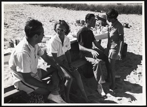 Siasconset clam bake Lt. MacDonald, Mrs Leo Whitiside, Jr., John Parker + Mrs. Brownley