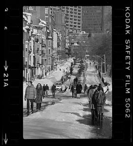 Beacon Street, Beacon Hill in Blizzard of 1978, downtown Boston