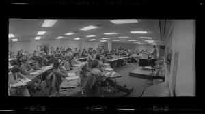 Large lecture class at Suffolk University, Beacon Hill, Boston