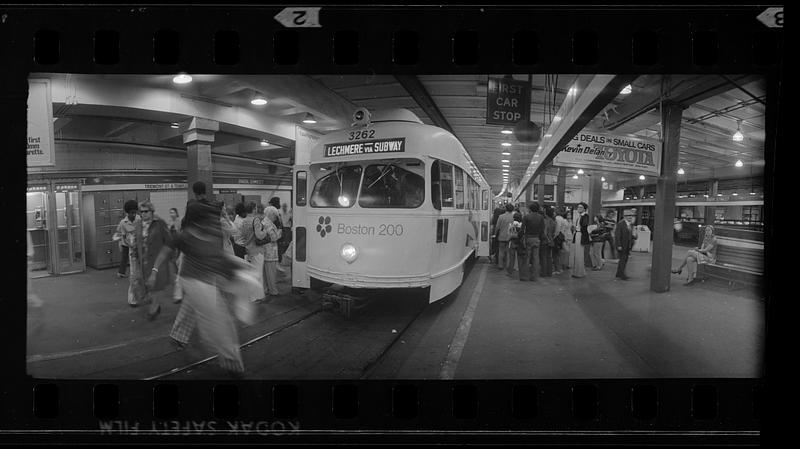 Trolley at Park Street MBTA station, Boston