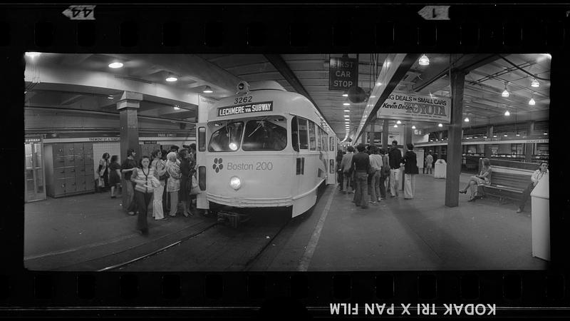 Trolley at Park Street MBTA station, Boston