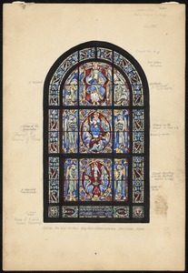 Design for west window. Holy Cross College library, Worcester, Mass.