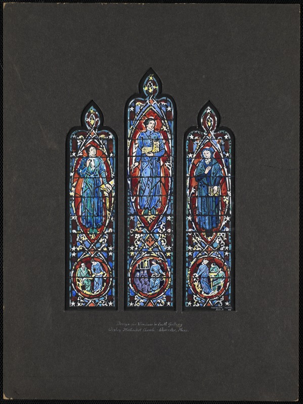 Design for window in south gallery, Wesley Methodist Church, Worcester, Mass.