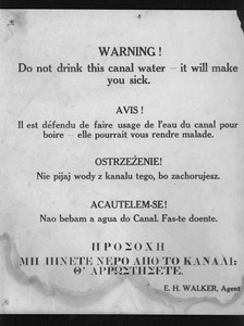 Warning! Do not drink this canal water -- it will make you sick