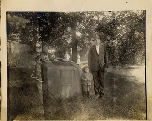 William Day and Wilfred Bennett by Glendale Cemetery's Memorial Boulder