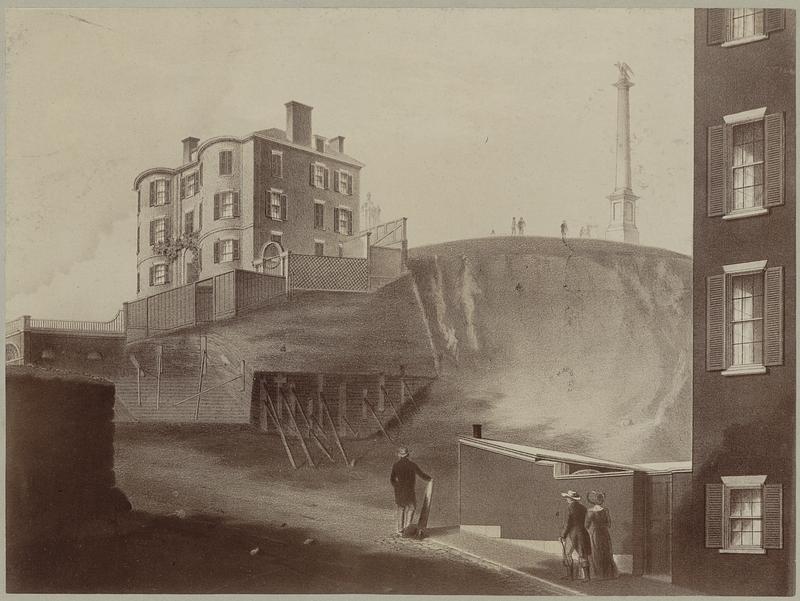 Beacon Hill, with Mr. Thurston's house, from Bowdoin Street