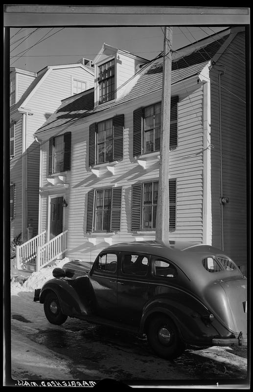 Marblehead, car and house Digital Commonwealth