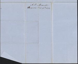 Anson P. Morrill to Samuel Warner, 10 February 1853