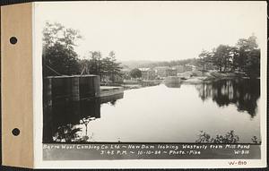 New dam looking westerly from mill pond, Barre Wool Combing Co., Barre, Mass., 3:45 PM, Oct. 10, 1934