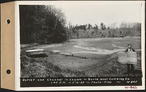 Barre Wool Combing Co. Ltd., showing channel lagoon influent follows to outlet pipe, Barre, Mass., 1:45 PM, May 16, 1935