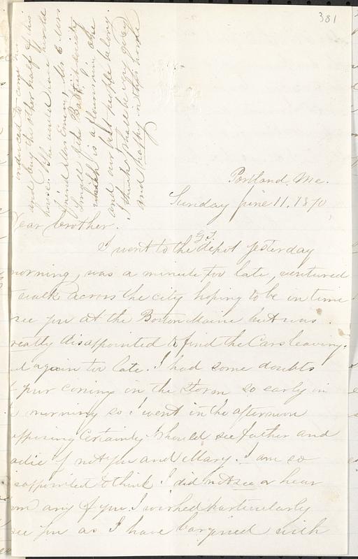 Letter from Ruth Ann B. Strout to John D. Long, June 11, 1870