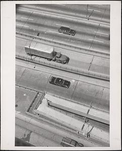 View of unidentified expressway, Boston, Mass