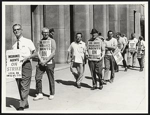 John Hancock Insurance Agents picket outside headquarters Berkeley St.