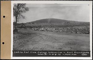 Contract No. 51, East Branch Baffle, Site of Quabbin Reservoir, Greenwich, Hardwick, looking east from highway intersection, Hardwick, Mass., Oct. 8, 1936