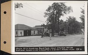 Contract No. 70, WPA Sewer Construction, Rutland, Main Street, looking back from near Sta. 85+00, Rutland Sewer Line, Rutland, Mass., Jul. 9, 1940