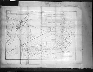 Copy negative of 1860 map "Plans of lands belonging to the Boston Water Power Company"