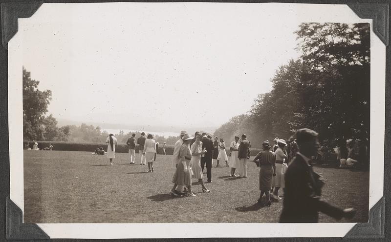 Groups of people walking around Tanglewood