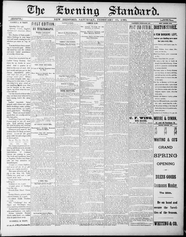 Evening Standard. February 23, 1889 - Digital Commonwealth