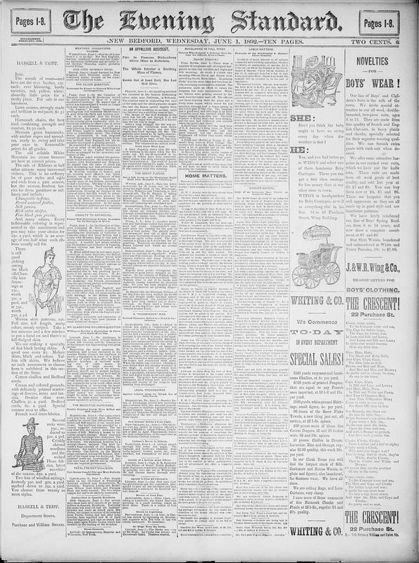 Evening Standard. June 01, 1892 - Digital Commonwealth