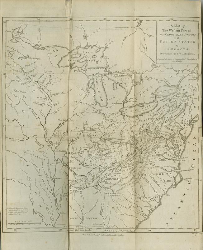 A map of the western part of the territories belonging to the United States of America