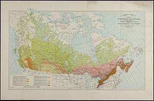 Map of the Dominion of Canada exclusive of northern regions, indicating vegetation and forest cover