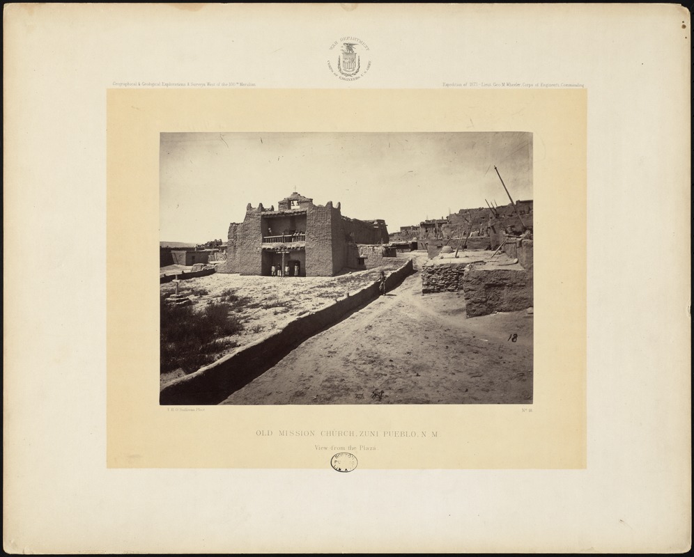 Old mission church, Zuni Pueblo, N.M. View from the plaza - Digital ...