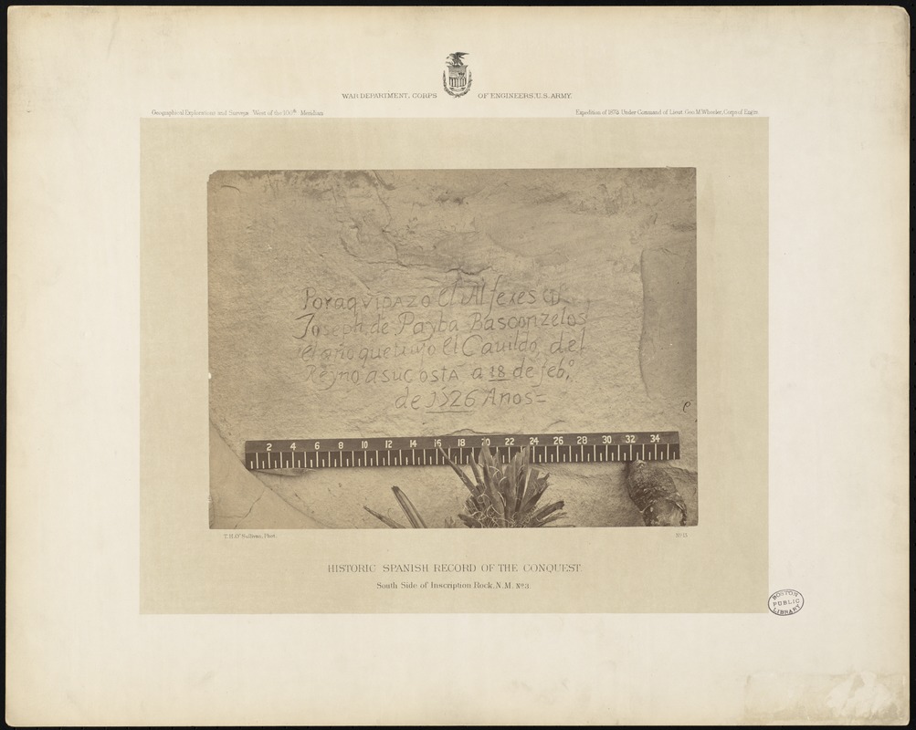 Historic Spanish record of the Conquest, south side of Inscription Rock, N.M., No. 3