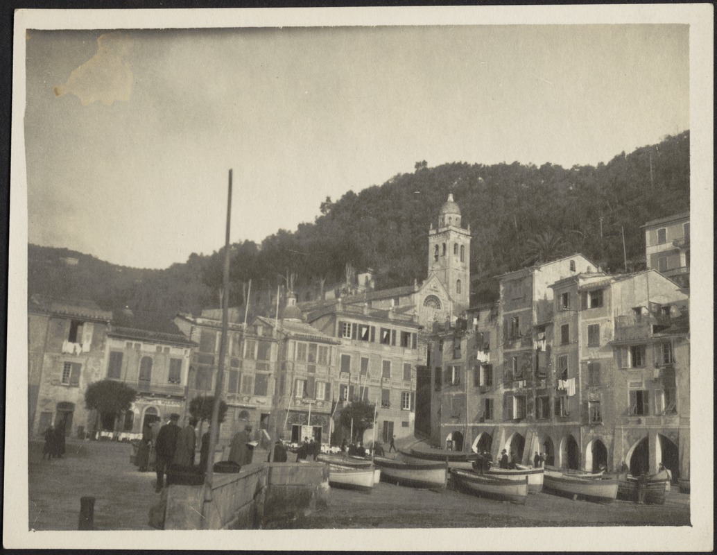 "Little Harbor of Portofino, 12th century church...where Fullertons live"