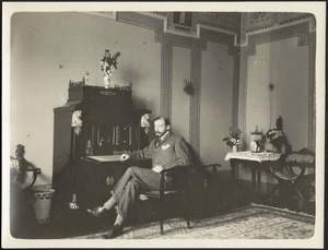 John Gardner Coolidge sitting at desk in formal room (neoclassical style)