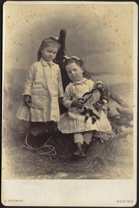 Isabel and Helen Stevens with toys