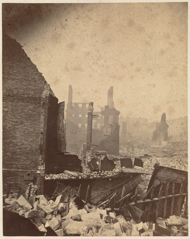 High Street looking toward Milk St. After the fire of November 9-10