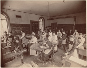 Lloyd Lyman school - girls' shop class (interior)