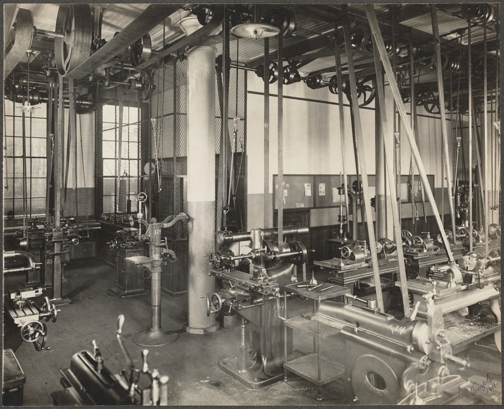 Boston Public Schools Mechanic Arts High School, machine shop Digital Commonwealth