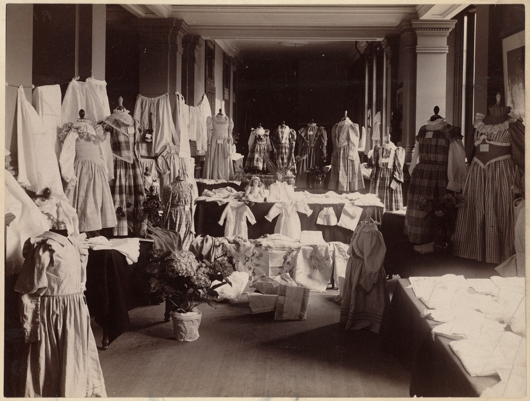 Exhibition of sewing from Dillaway School, June 1892