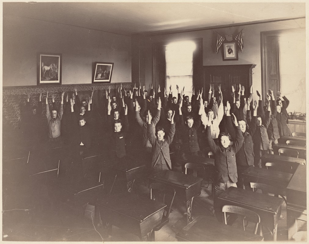 Untitled - interior - exercising in classroom (boys)