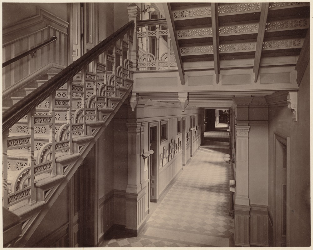 Long corridor from west entrance - Boston Latin School (interior)