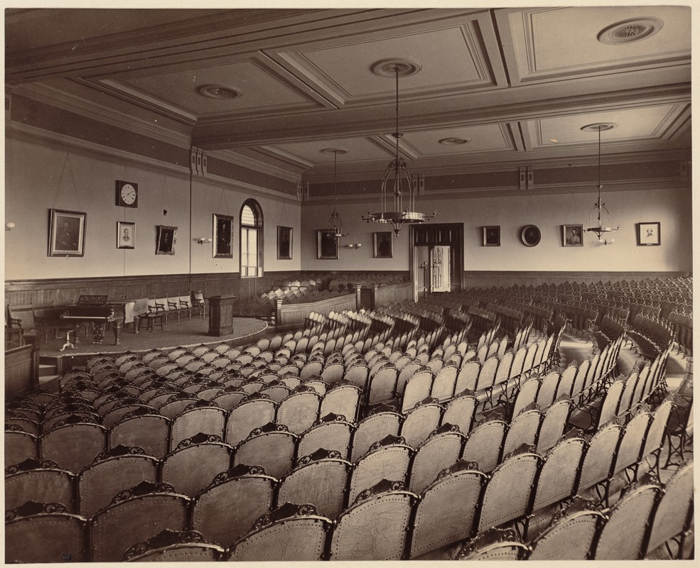 Boston Latin School - 1893 - (interior view) assembly hall