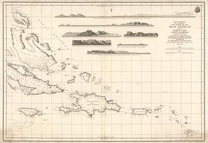 Carta Esferica que Comprehende una Parte de las Islas Antillas las de Puerto Rico Santo Domingo Jamayca y Cuba con los bancos y canales adyacentes