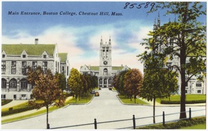 Main entrance, Boston College, Chestnut Hill, Mass.
