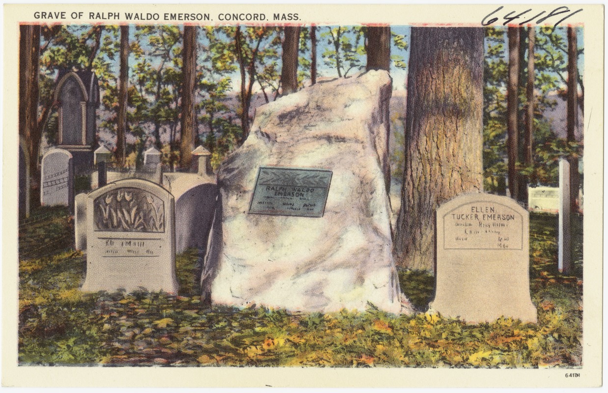 Grave Of Ralph Waldo Emerson Concord Mass Digital Commonwealth