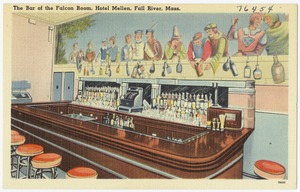 The bar at the Falcon Room, Hotel Mellen, Fall River, Mass.