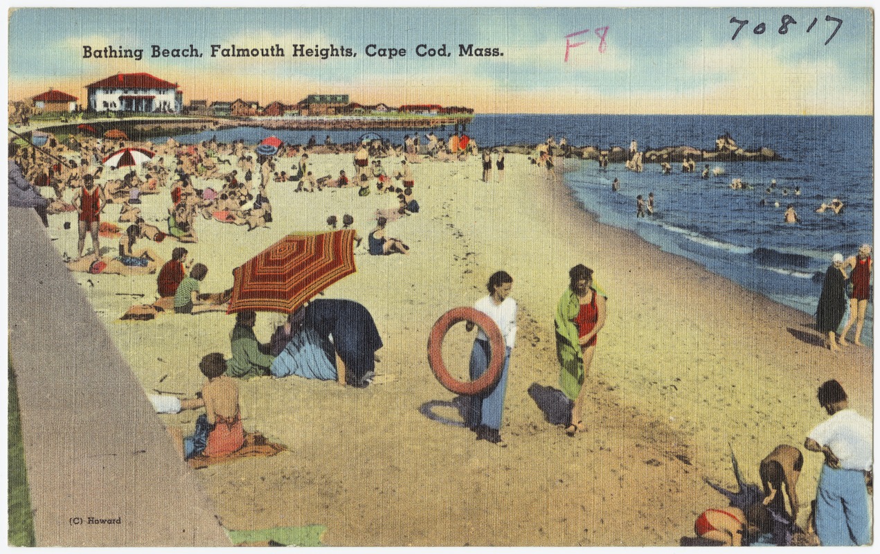 Bathing beach, Falmouth Heights, Cape Cod, Mass.