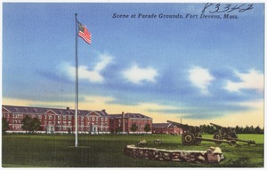 Scene at Parade Grounds, Fort Devens, Mass.