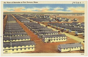 Air view of barracks at Fort Devens, Mass.