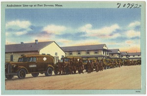 Ambulance Line-up at Fort Devens, Mass.